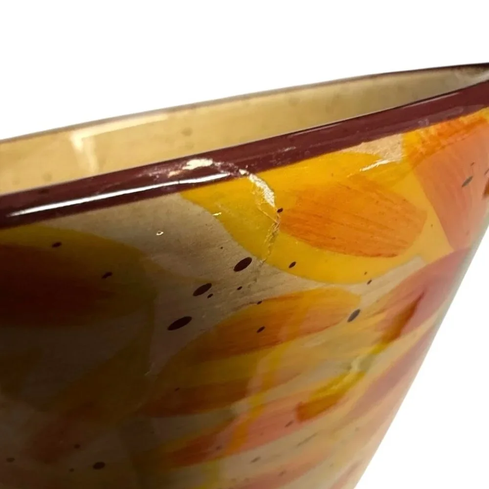 Pfaltzgraff Evening Sun Sunflower Bowl Set Of 2 Hand Painted Soup Cereal Ceramic